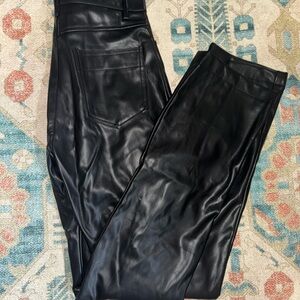 Women's Black Leather Pants